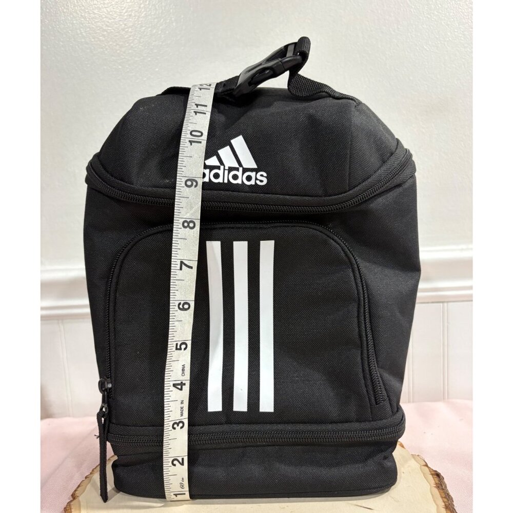 Adidas Insulated Black Lunch Bag With Mesh Pocket & Carabiner Clip - Picture 9 of 10